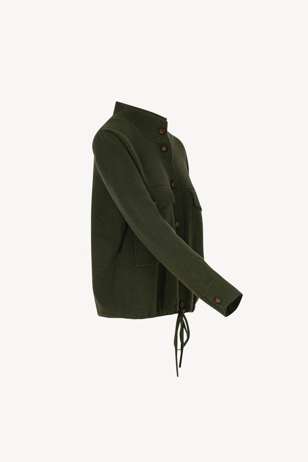 Bomber in Punto Stoffa in Puro Cashmere Foresta