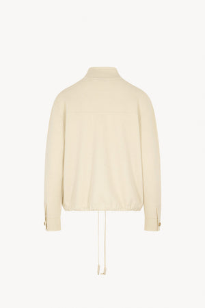 Ivory Pure Cashmere Bomber Jacket in Milano Stitch
