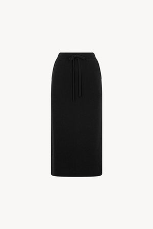 Gonna Lunga in Punto Stoffa in Puro Cashmere Nero