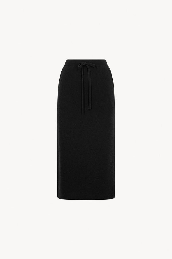 Gonna Lunga in Punto Stoffa in Puro Cashmere Nero