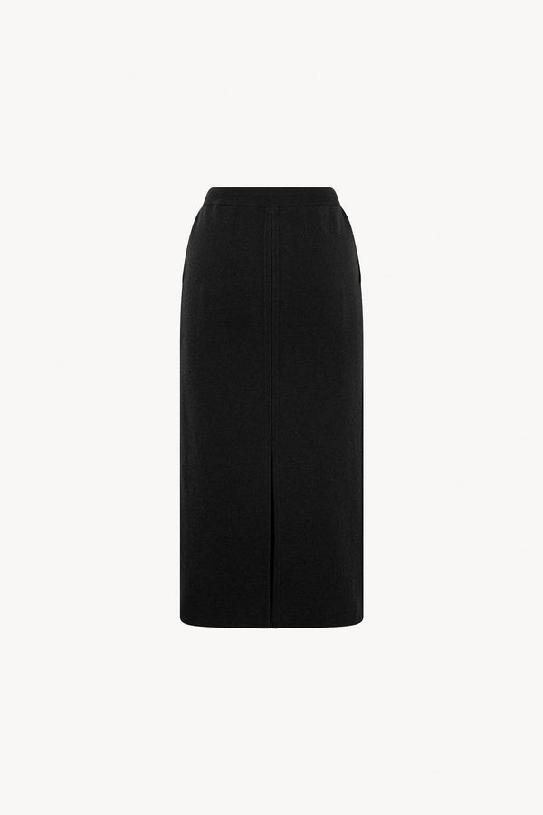 Gonna Lunga in Punto Stoffa in Puro Cashmere Nero
