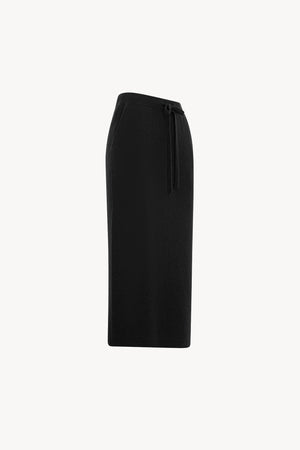 Gonna Lunga in Punto Stoffa in Puro Cashmere Nero