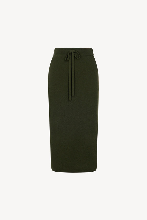 Gonna Lunga in Punto Stoffa in Puro Cashmere Foresta