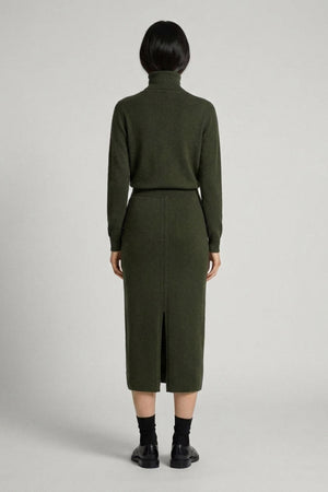 Gonna Lunga in Punto Stoffa in Puro Cashmere Foresta