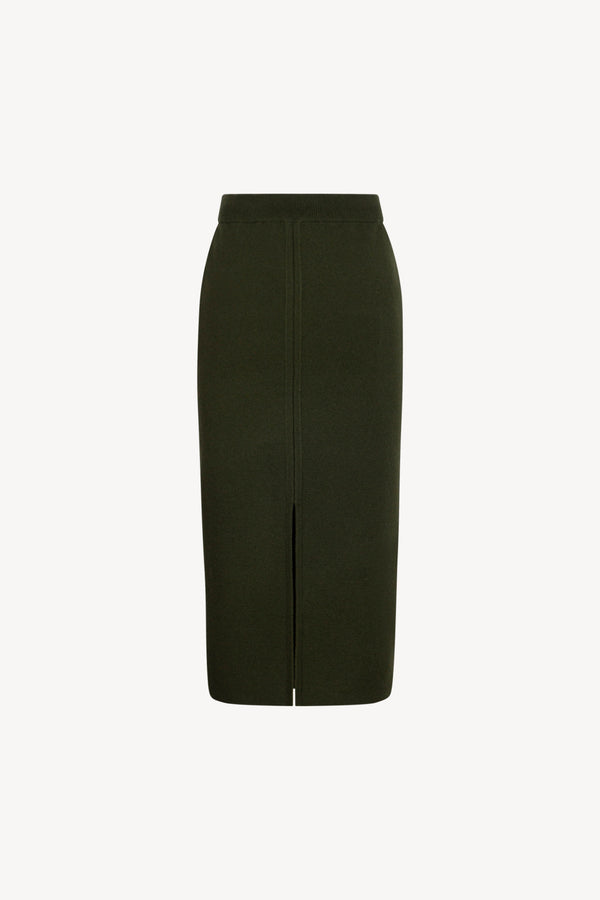 Gonna Lunga in Punto Stoffa in Puro Cashmere Foresta