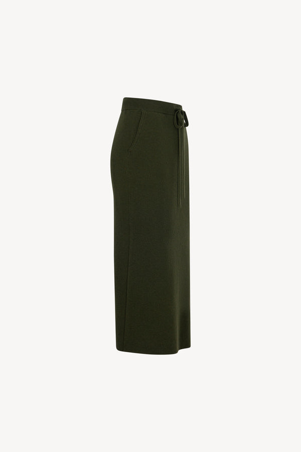 Gonna Lunga in Punto Stoffa in Puro Cashmere Foresta