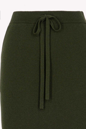 Gonna Lunga in Punto Stoffa in Puro Cashmere Foresta