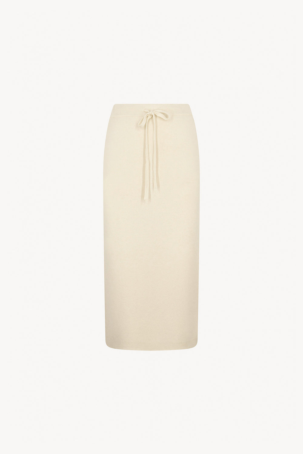 Ivory Pure Cashmere Long Skirt in Milano Stitch