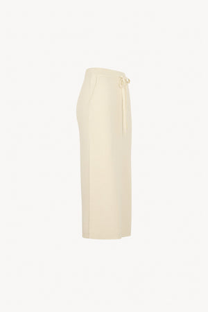 Ivory Pure Cashmere Long Skirt in Milano Stitch