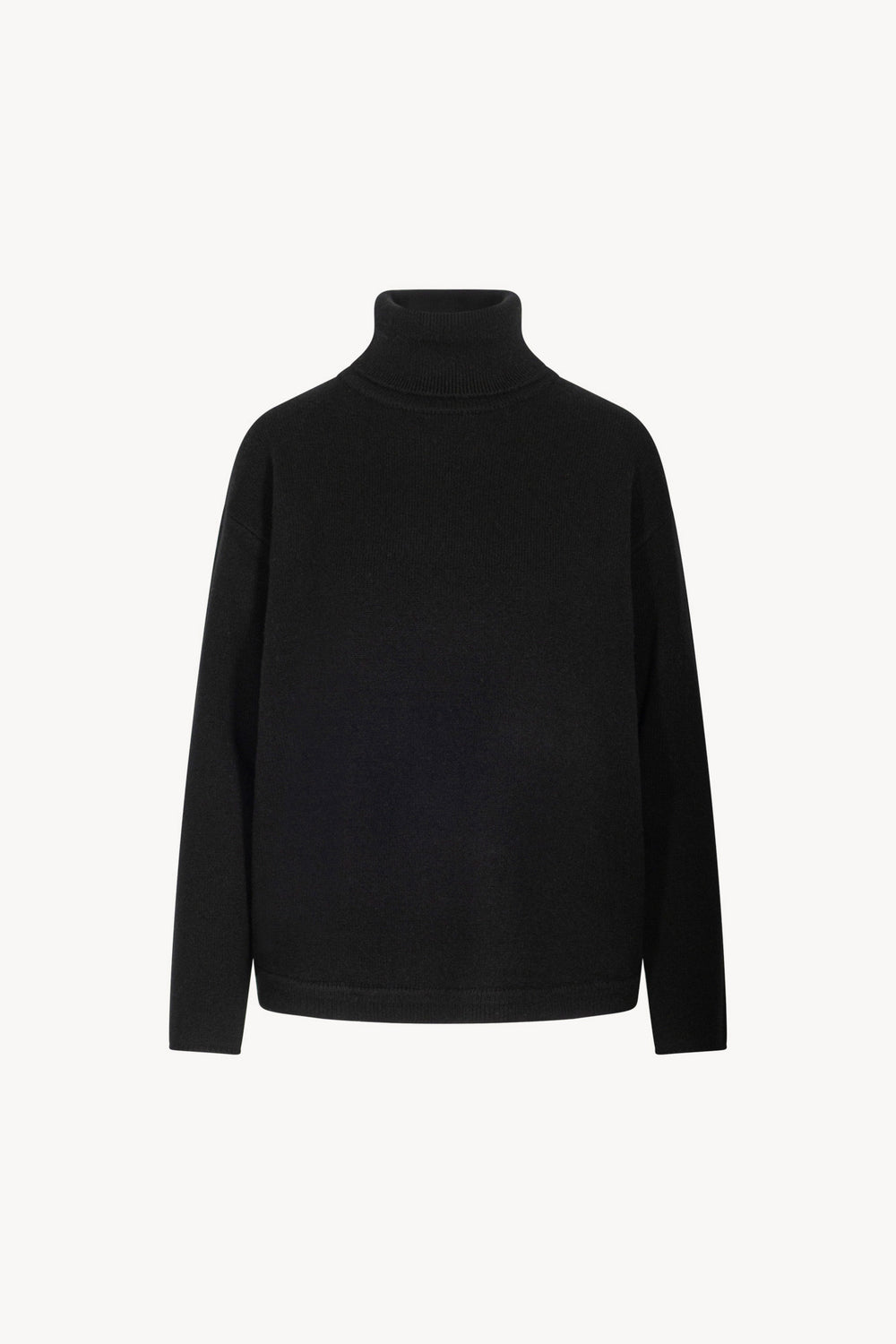 Black Pure Cashmere 4-Ply Turtleneck Sweater