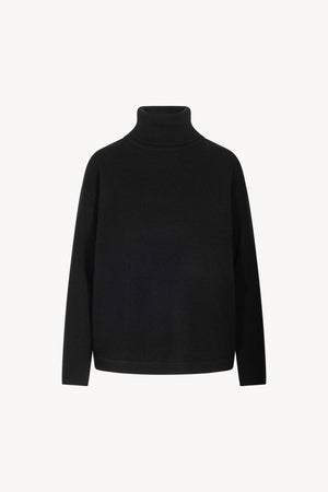 Black Pure Cashmere 4-Ply Turtleneck Sweater