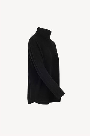 Black Pure Cashmere 4-Ply Turtleneck Sweater