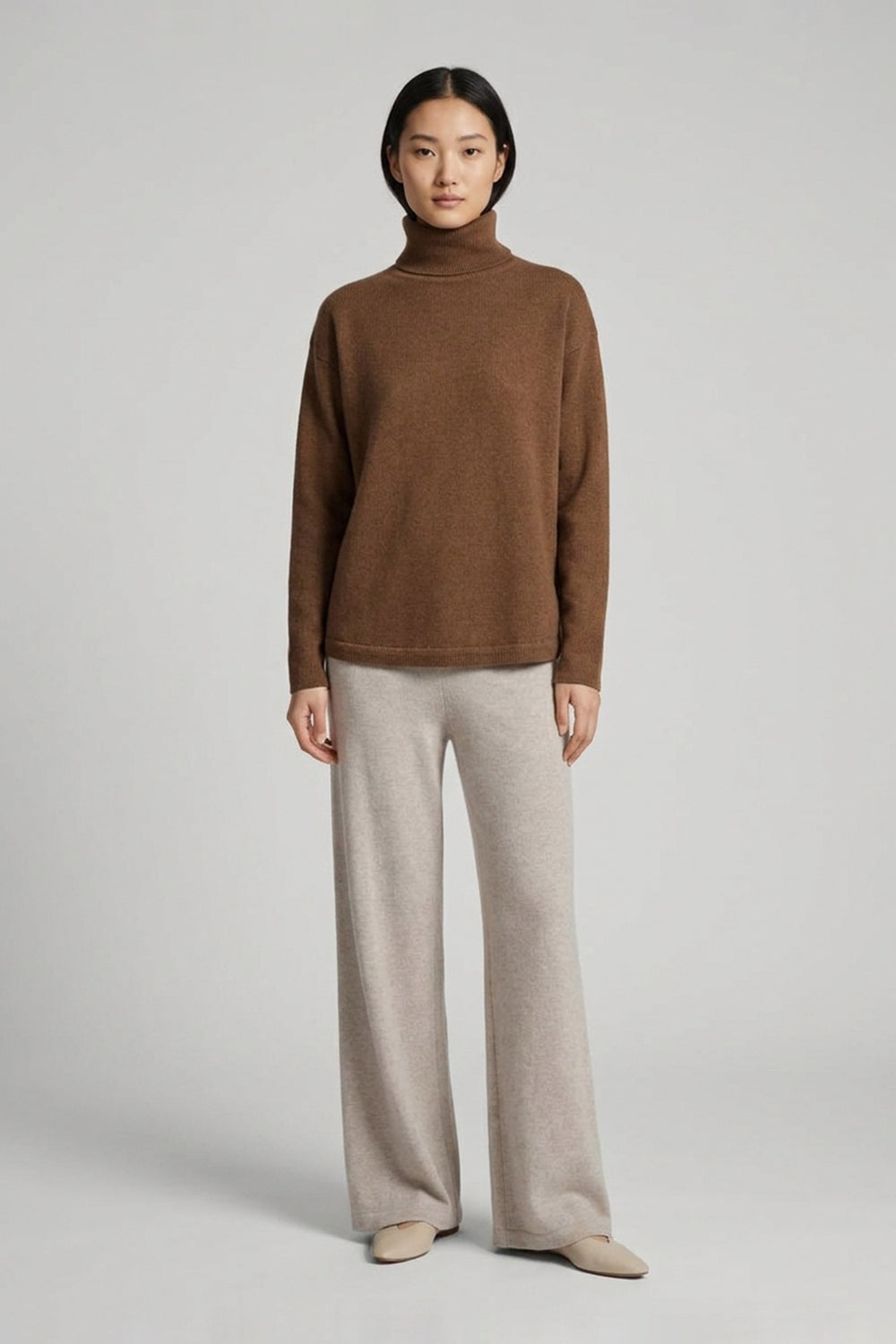 Terracotta Pure Cashmere 4-Ply Turtleneck Sweater