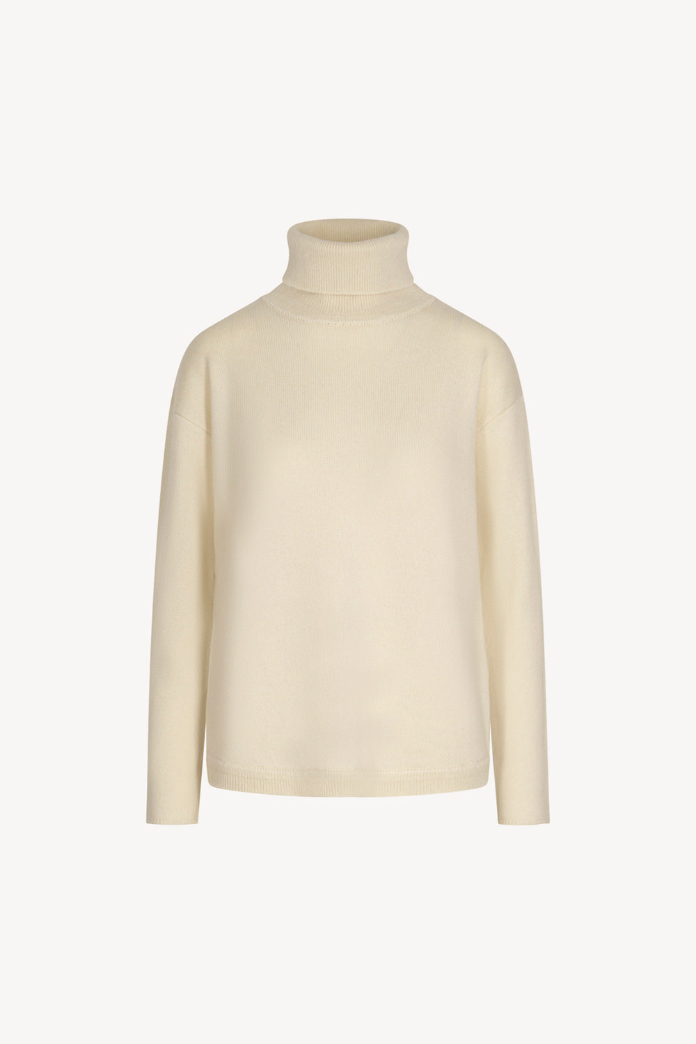 Ivory Pure Cashmere 4-Ply Turtleneck Sweater