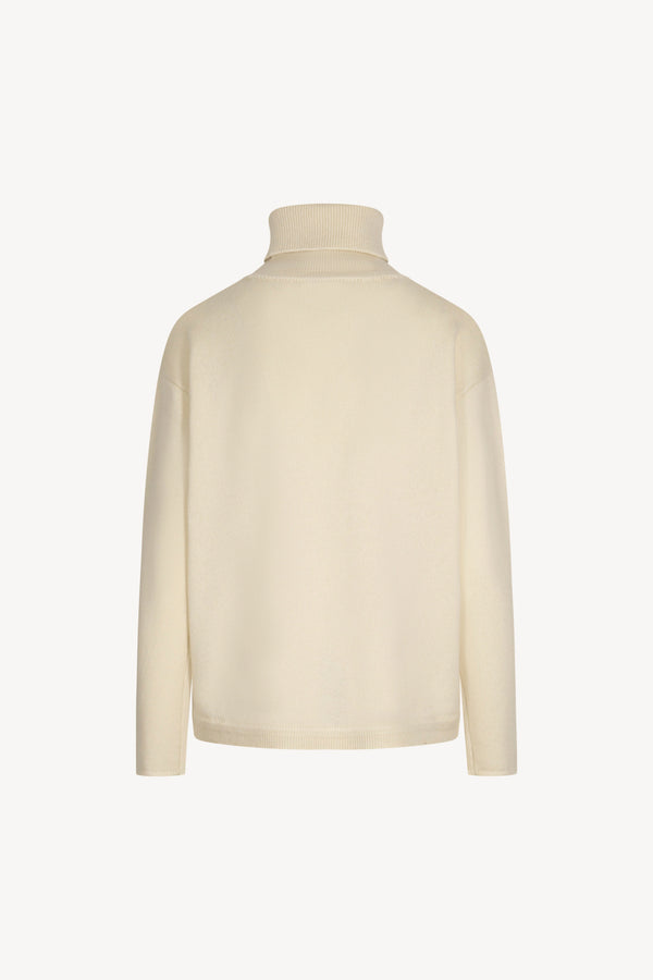 Ivory Pure Cashmere 4-Ply Turtleneck Sweater