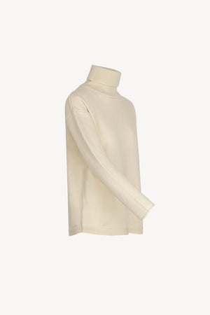 Ivory Pure Cashmere 4-Ply Turtleneck Sweater