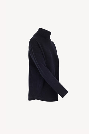 Midnight Blue Pure Cashmere 4-Ply Turtleneck Sweater