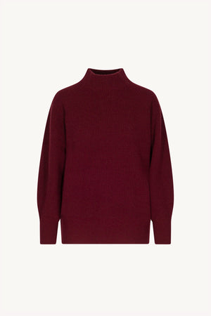 Maglia Lupetto a Costa Inglese in Puro Cashmere Melograno