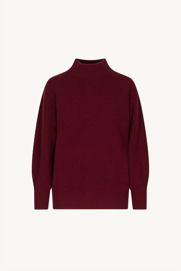 Maglia Lupetto a Costa Inglese in Puro Cashmere Melograno