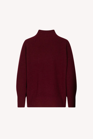 Maglia Lupetto a Costa Inglese in Puro Cashmere Melograno