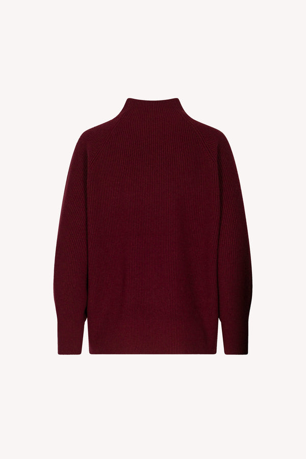 Maglia Lupetto a Costa Inglese in Puro Cashmere Melograno