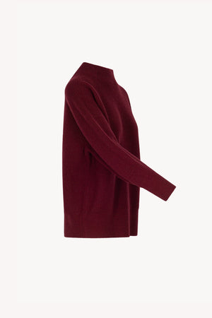 Maglia Lupetto a Costa Inglese in Puro Cashmere Melograno