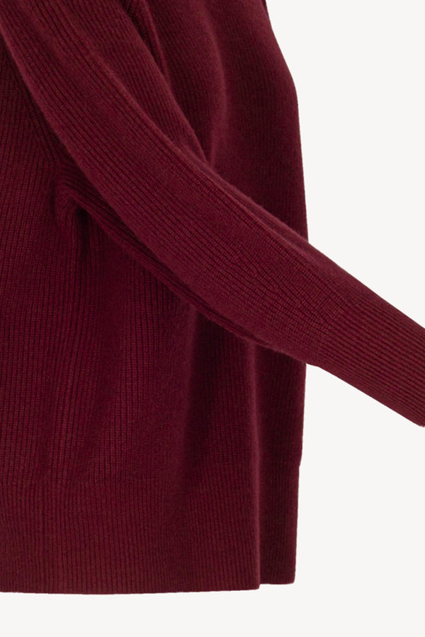 Maglia Lupetto a Costa Inglese in Puro Cashmere Melograno