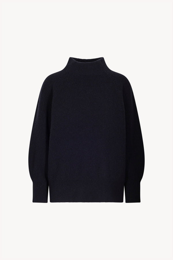 Maglia Lupetto a Costa Inglese in Puro Cashmere Notte