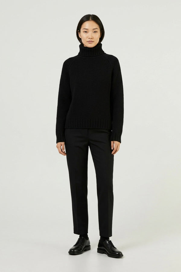 Dolcevita Manica Raglan 10 Fili in Puro Cashmere Nero
