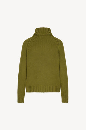 Dolcevita Manica Raglan 10 Fili in Puro Cashmere Oliva