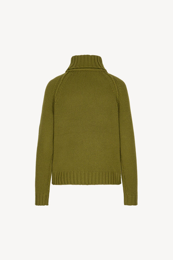 Dolcevita Manica Raglan 10 Fili in Puro Cashmere Oliva