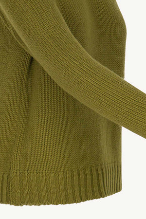 Dolcevita Manica Raglan 10 Fili in Puro Cashmere Oliva