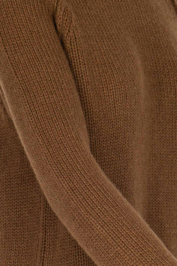 Terracotta Pure Cashmere 10-Ply Turtleneck with Raglan Sleeves