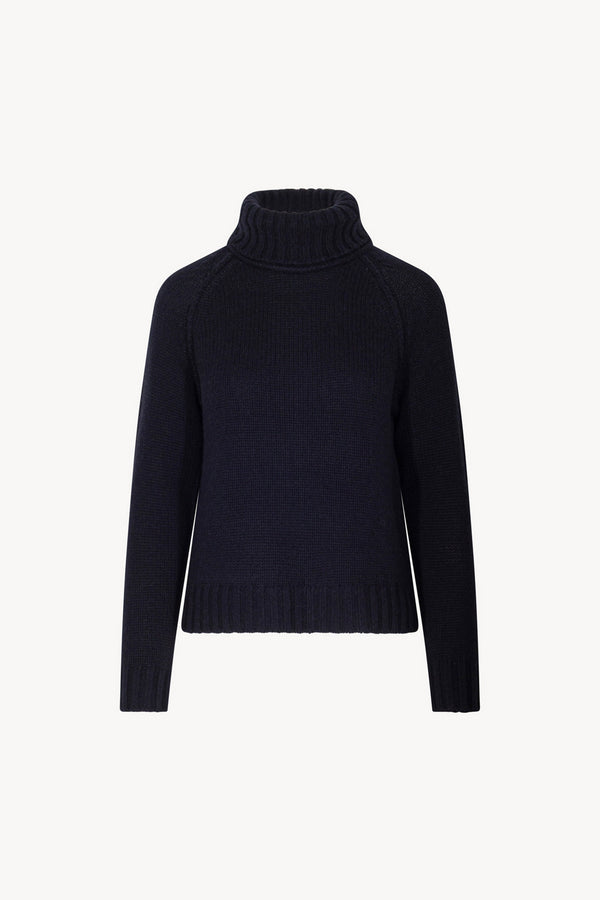 Dolcevita Manica Raglan 10 Fili in Puro Cashmere Notte