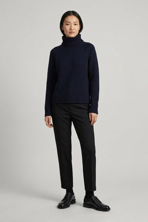 Dolcevita Manica Raglan 10 Fili in Puro Cashmere Notte