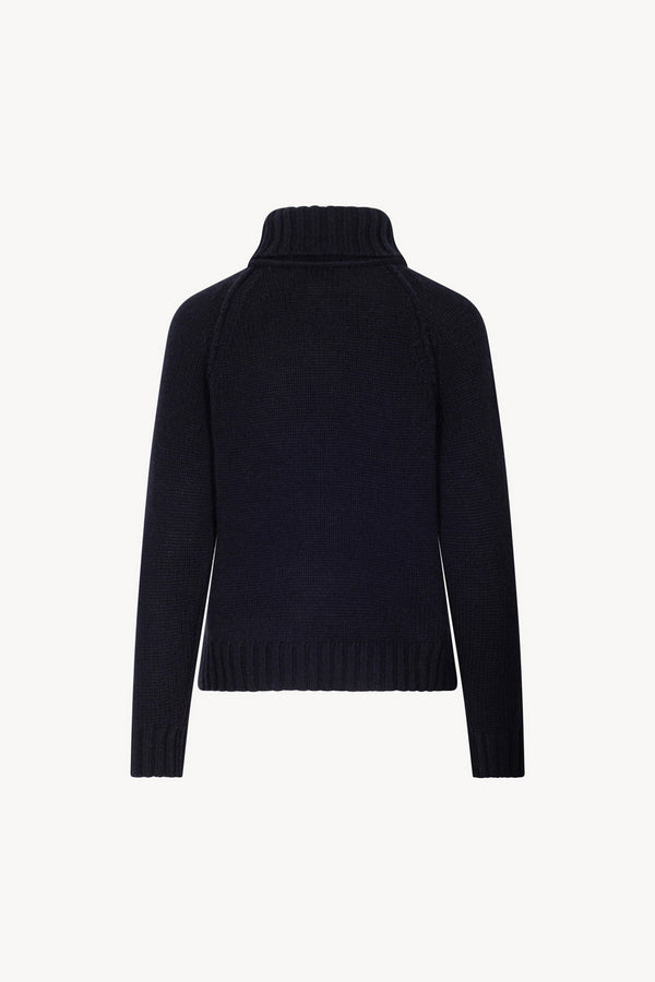 Dolcevita Manica Raglan 10 Fili in Puro Cashmere Notte