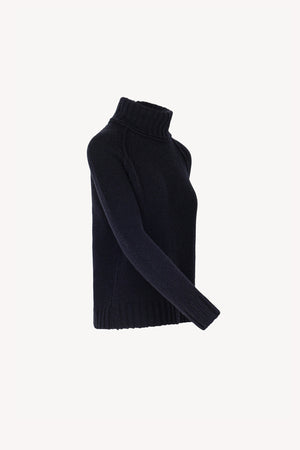 Dolcevita Manica Raglan 10 Fili in Puro Cashmere Notte