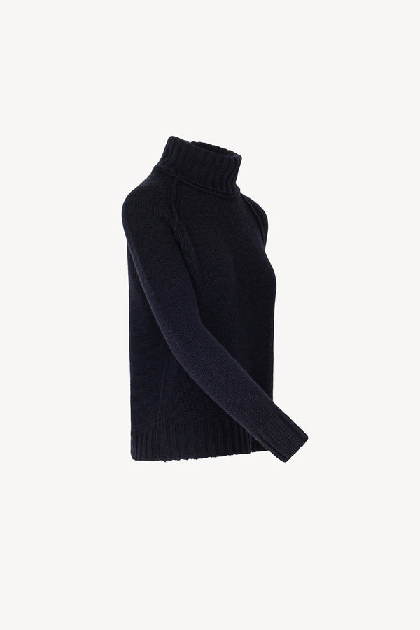 Dolcevita Manica Raglan 10 Fili in Puro Cashmere Notte