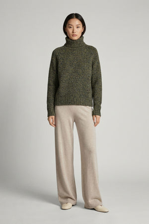 Dolcevita Manica Raglan 10 Fili in Puro Cashmere Moulinè Foresta