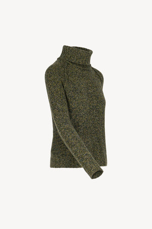 Dolcevita Manica Raglan 10 Fili in Puro Cashmere Moulinè Foresta