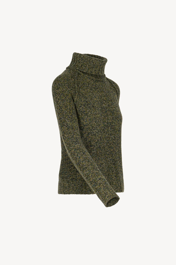 Dolcevita Manica Raglan 10 Fili in Puro Cashmere Moulinè Foresta