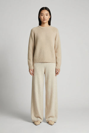 Girocollo Manica Raglan 10 Fili in Puro Cashmere Avena