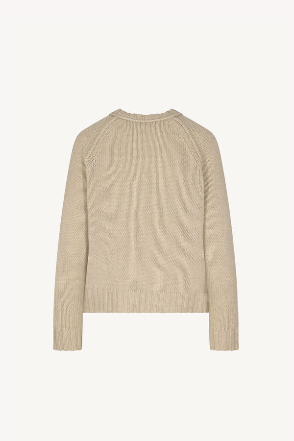 Girocollo Manica Raglan 10 Fili in Puro Cashmere Avena