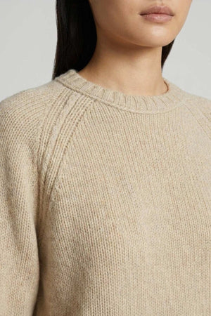 Girocollo Manica Raglan 10 Fili in Puro Cashmere Avena