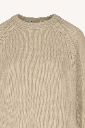 Girocollo Manica Raglan 10 Fili in Puro Cashmere Avena