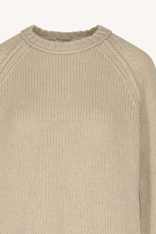 Girocollo Manica Raglan 10 Fili in Puro Cashmere Avena