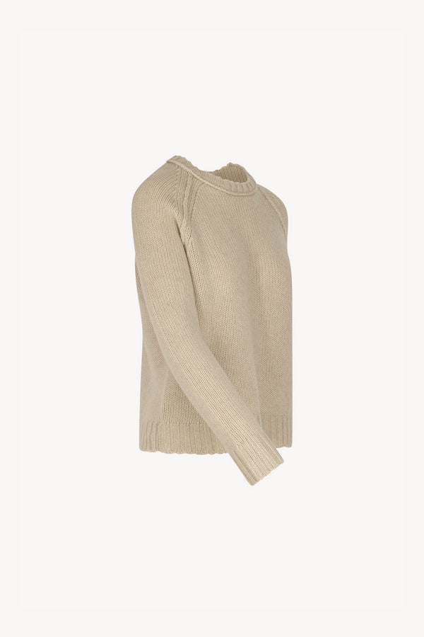 Girocollo Manica Raglan 10 Fili in Puro Cashmere Avena