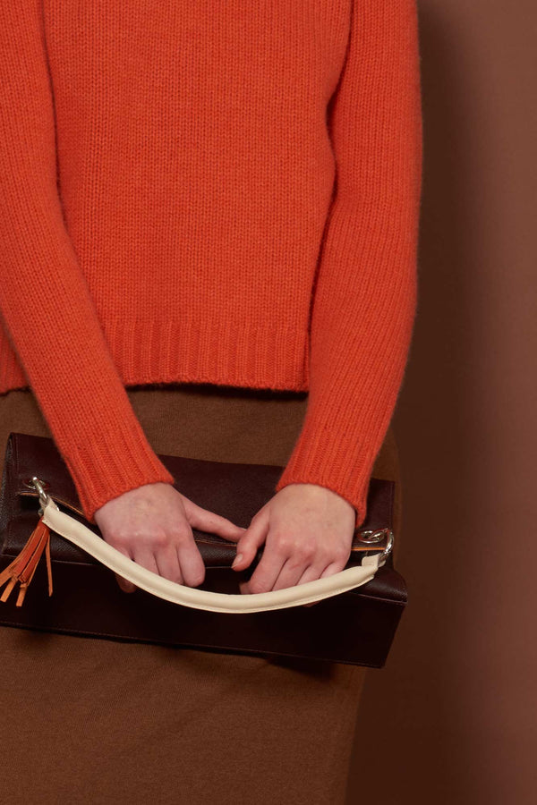 Girocollo Manica Raglan 10 Fili in Puro Cashmere Spezie
