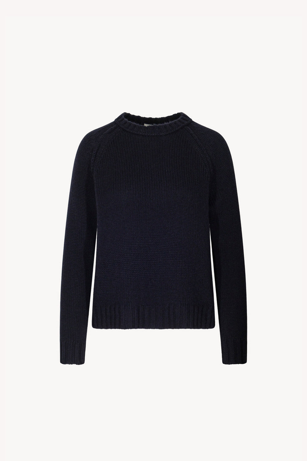 Midnight Blue Pure Cashmere 10-Ply Crew Neck with Raglan Sleeves
