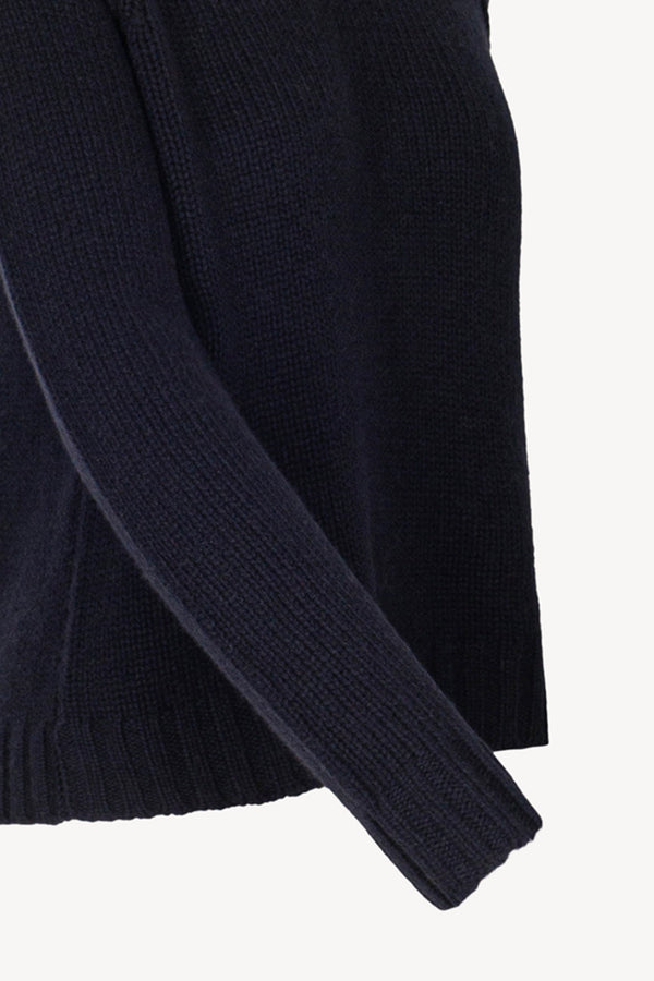 Midnight Blue Pure Cashmere 10-Ply Crew Neck with Raglan Sleeves
